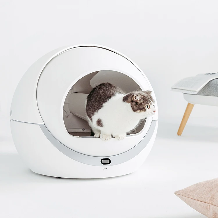 Self Cleaning Litter Box for Cats Luxury Plastic Robot Cat Litter Box Semi-Closed Large Cat Toilet