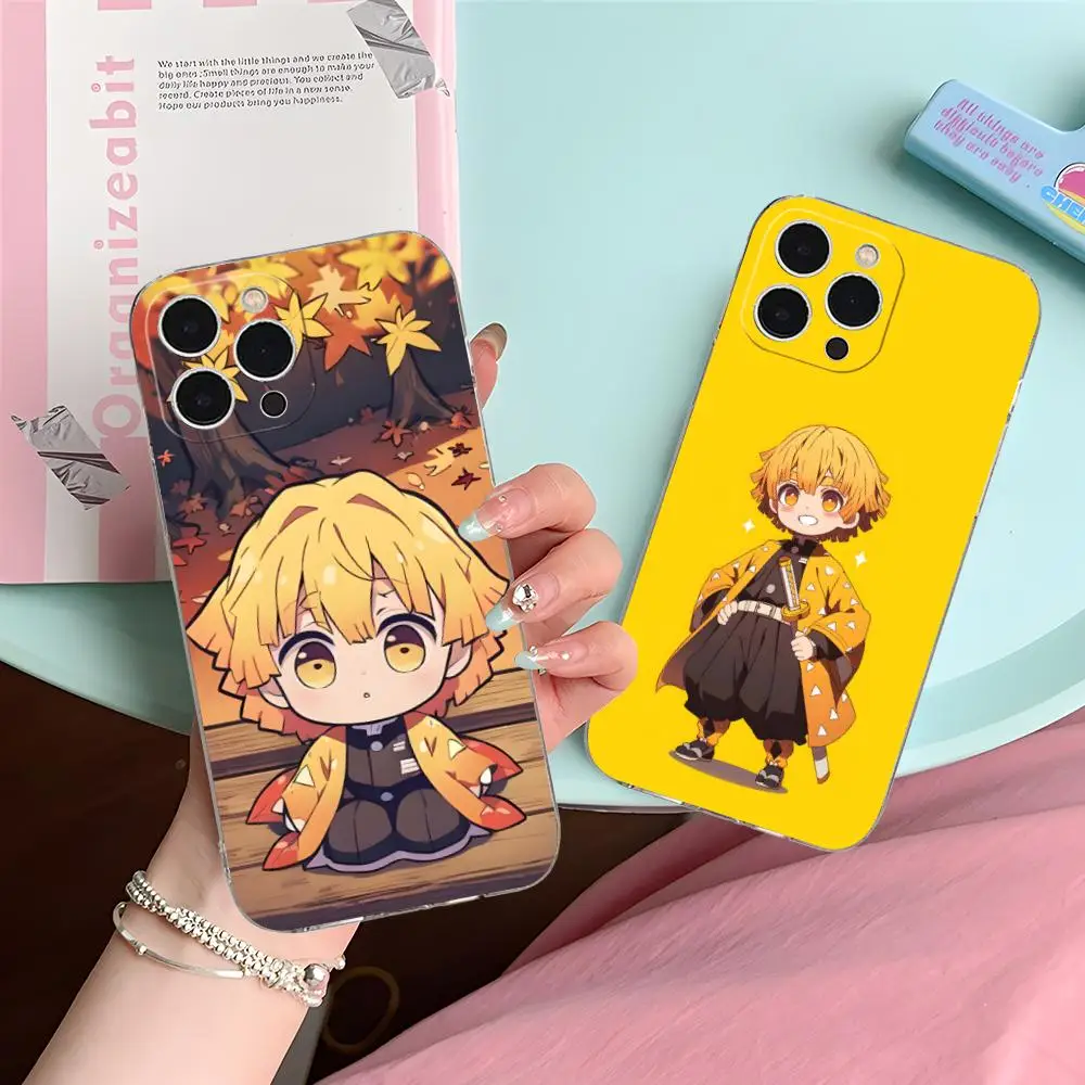 

Demon Slayer Zenitsu Baby Phone Case for iPhone 16 15 14 13 12 11 X XR XS 8 6 Pro Max Plus Mini Clear Colour Protective Luxury