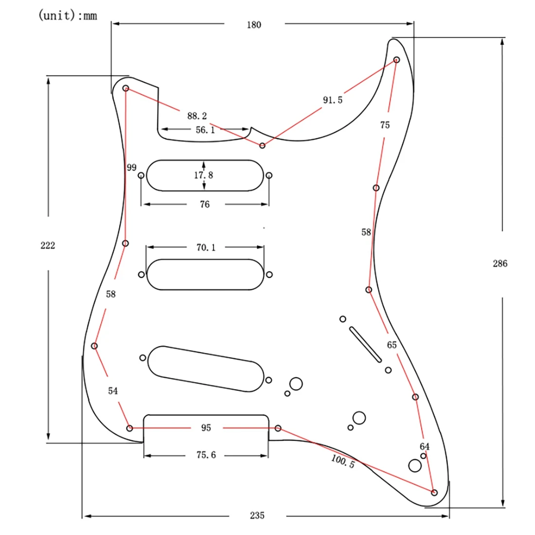 A57T مجموعة من 11 حفرة الغيتار Pickguard ST SSS اللوحة الخلفية مع المقابض نصائح 52/52/52 مللي متر لاقط يغطي ل Sq St الغيتار الملحقات