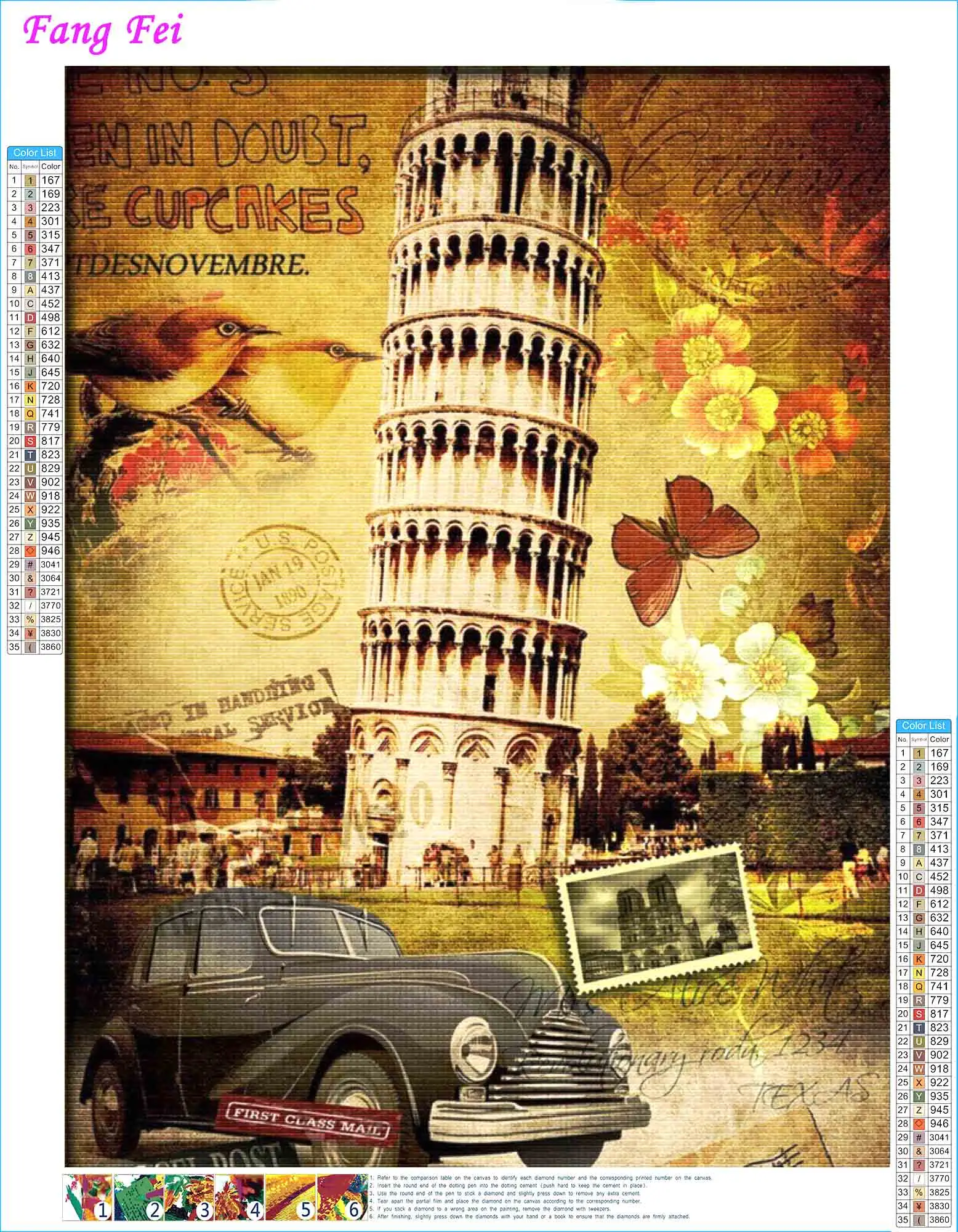 Trapano completo pittura diamante torre pendente di Pisa italia paesaggio immagine Wall Art punto croce mosaico artigianato soggiorno Decor