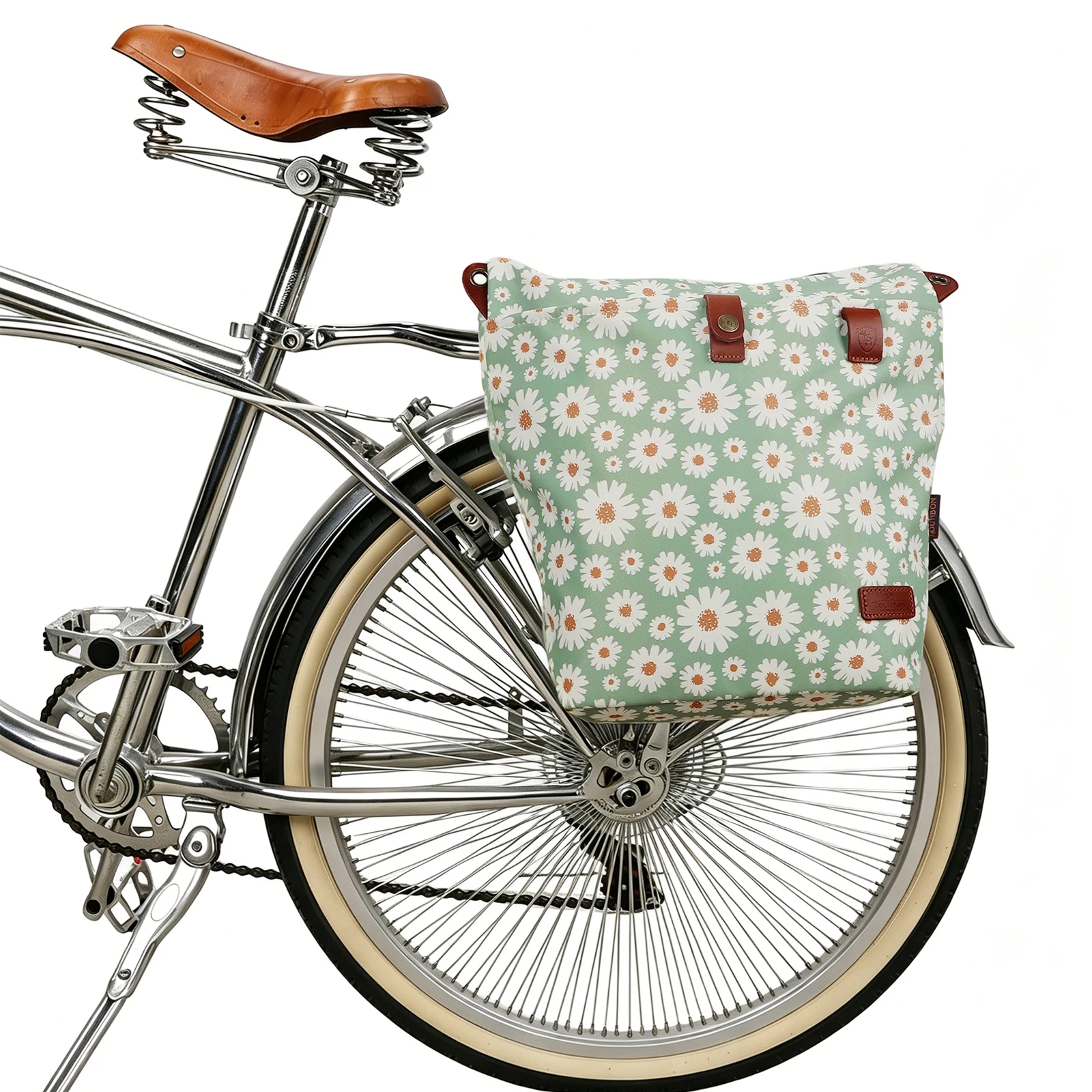 Tourbon Nylon Single Bike Pannier Converts to Crossbody or Shoulder Bag Tote Pack- Easy Install & Stylish Design Touring Cycling