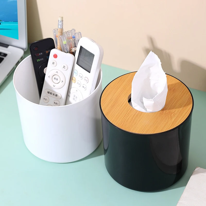 Bamboo Tissue Box Creative Simplicity Living Room Household Paper Box Napkin Box Remote Control Storage Box Roll Paper Boxes