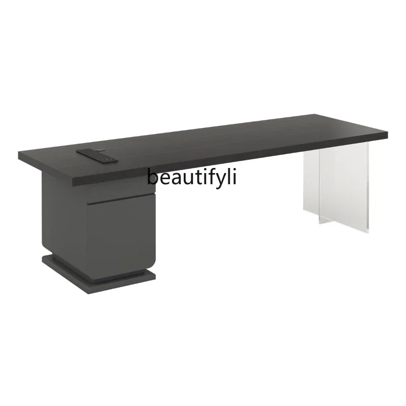 

46Household dining table integrated desk light luxury modern corner L-shaped desk bookshelf integrated