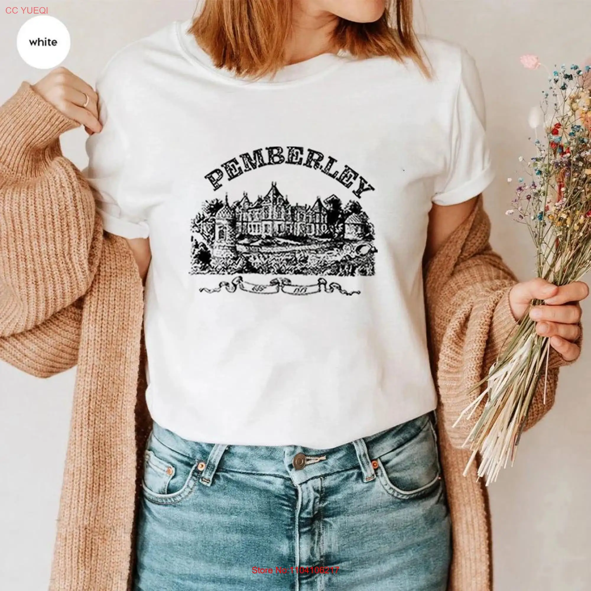 Pemberley T Shirt Pride and Prejudice Aesthetic Literary Jane Austen Tops Bookworm Book Lover s for Women