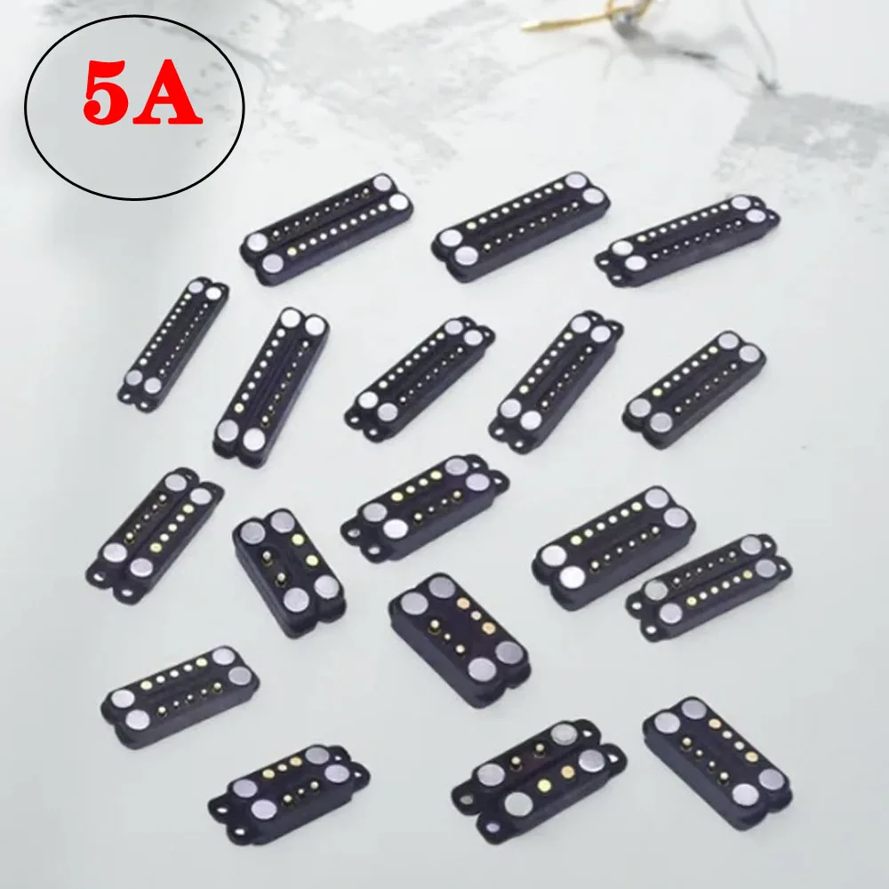 DC 36V 5A Waterproof Magnetic Pogo Pin Connector with Ears PogoPin Male Female Spring Loaded DC Power Socket for Electronics