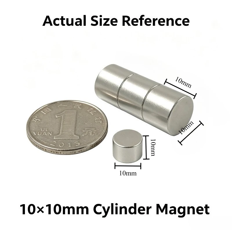 10x10mm Small Round Neodymium NdFeB Permanent Magnet for DIY Craft Tool Storage Whiteboard Notes Display 10*10mm