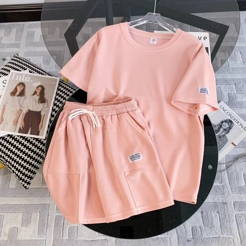 Summer Short Sleeved Shorts Set, Two-piece Casual Sports Set, Women's Loose Fit, Can Be Worn Outside Juicy Corture Tracksuit