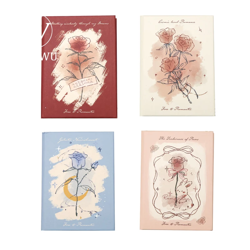 JIANWU 160 Pages/book Free Romance Series A7 Vintage Flower Mini Pocket Notebook Creative DIY Student Supplies Stationery