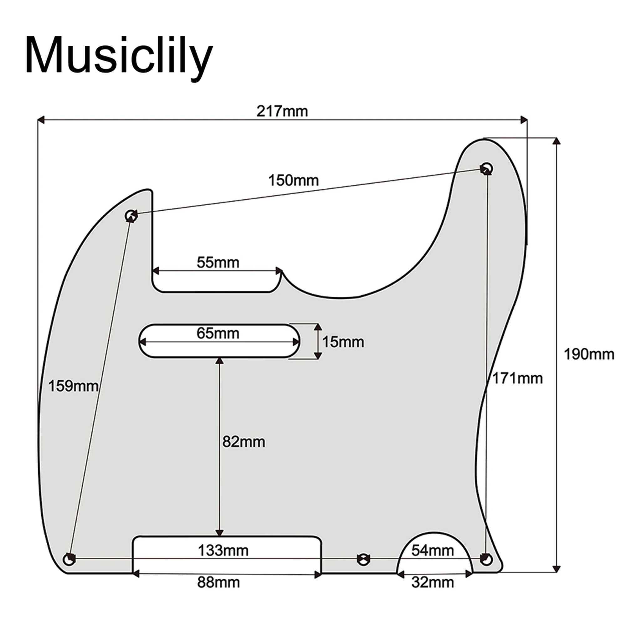 Musiclily Pro 5 Hole Vintage Tele Pickguard for Fender American/Mexican Made Standard Telecaster Style Electric Guitar - view 2