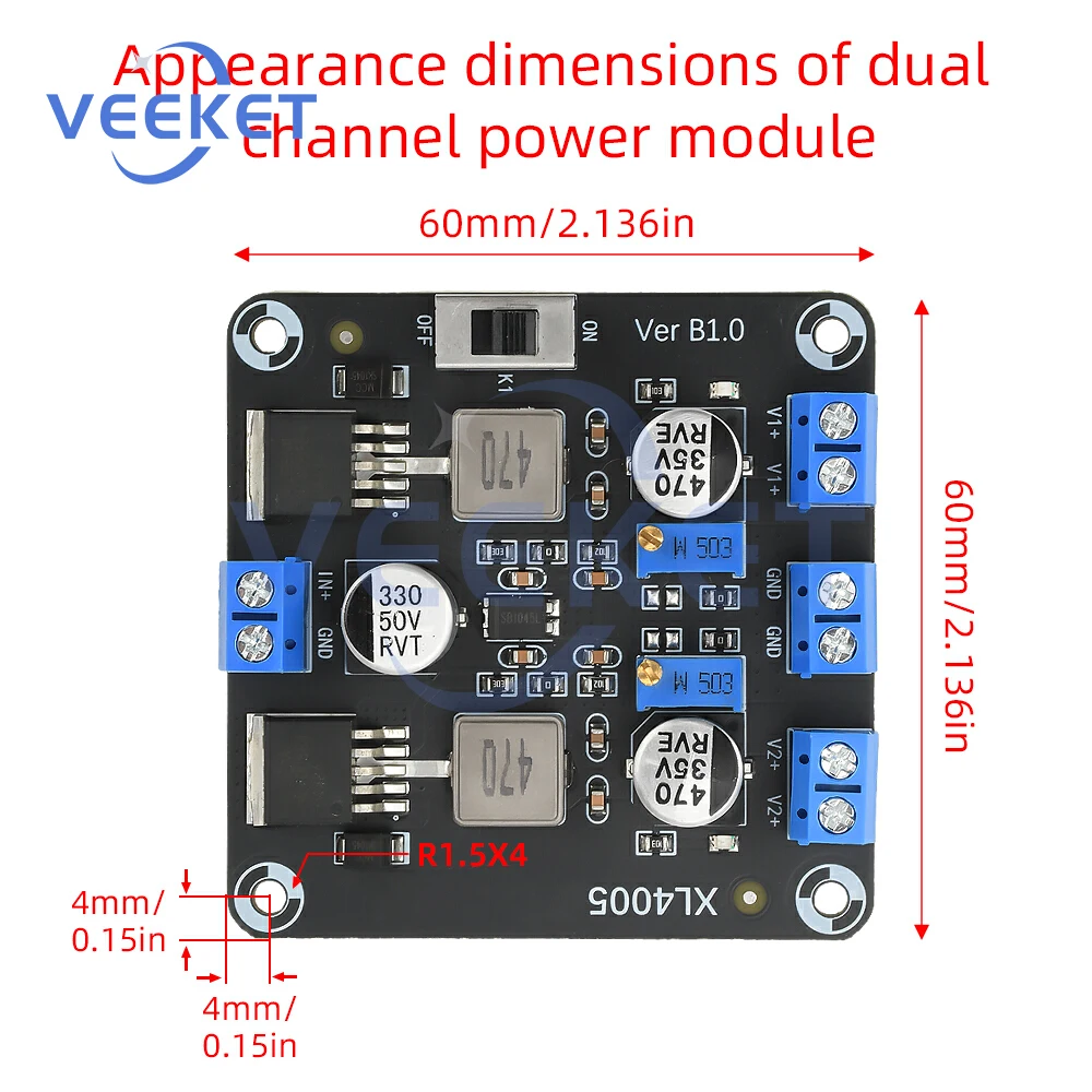 DC-DC 5–32 V bis 0,8–30 V Step-Down-Board, einstellbares Modul, Batterieladegerät, einstellbares Konstantstrom-Modul, Schaltnetzteil