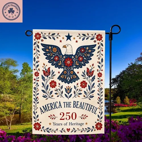 America The Beautiful Garden Flag Patriotic USA Americana Outdoor Banner ZZY