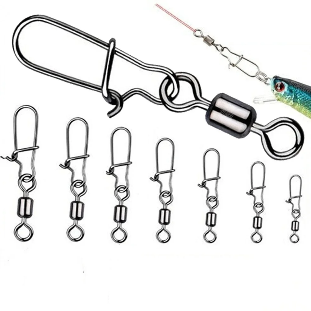 50 قطعة من دوارة الصيد من الفولاذ المقاوم للصدأ مع المفاجئة، # 4- # 12 موصل دوار للمياه المالحة والمياه العذبة، معالجة تزوير المياه المالحة، #3