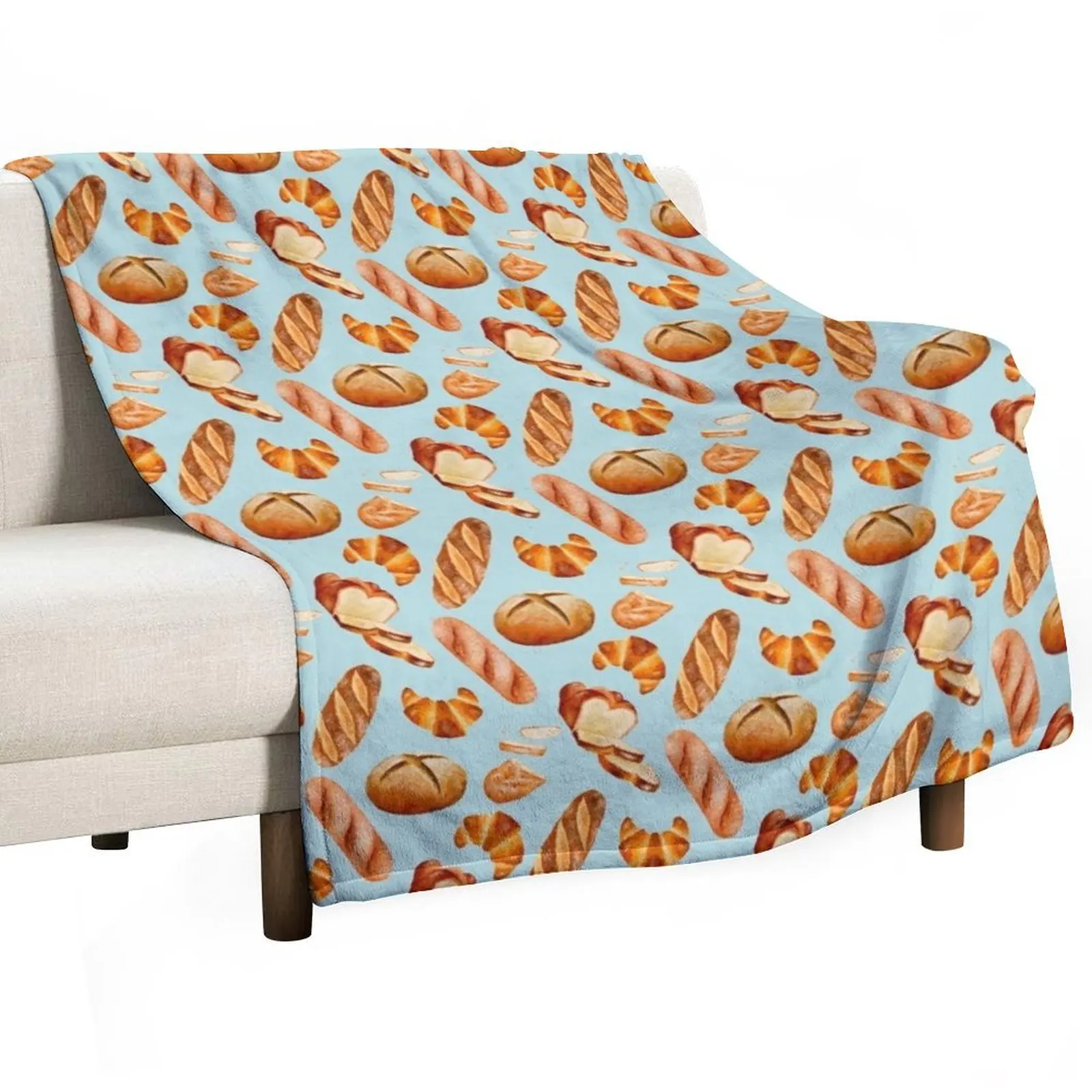

Loaf of Bread Throw Blanket Luxurious Soft Fuzzy Blanket for Sofa Bed