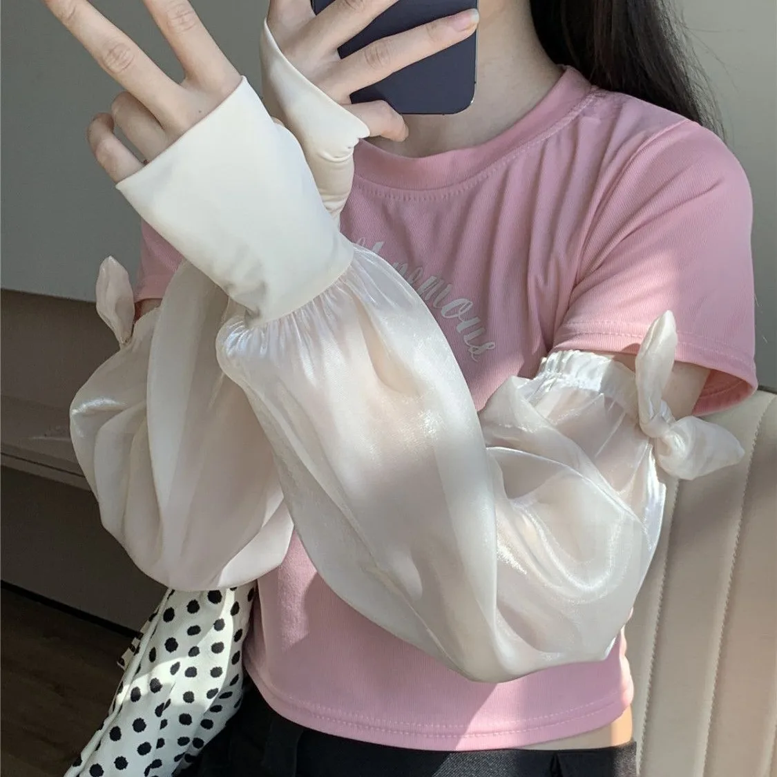 Lightweight and Breathable Arm-protecting Ice Silk Sleeve Sleeves Sun-protective Sleeve Sleeves for Women in Summer solid Color