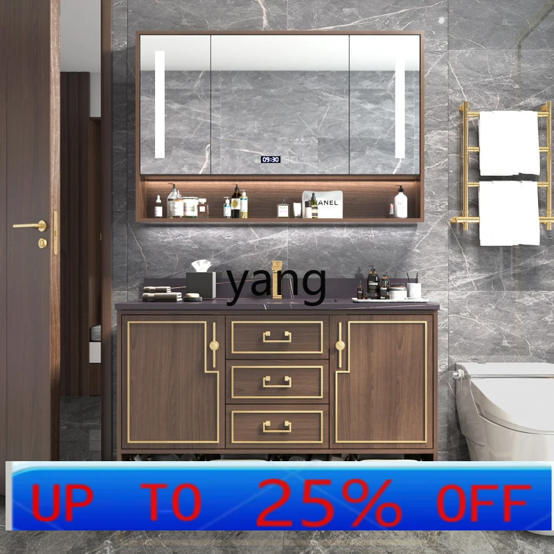 

LTT bathroom cabinet combination light luxury intelligent floor-to-ceiling bathroom bathroom wash face wash integrated basin