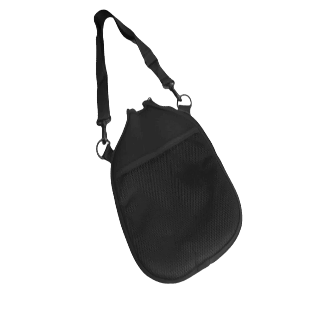 Adjustable Shoulder Strap Paddle Cover Bag Detachable Clips Mesh Pocket Pickleball Paddle Bag D-Ring Attachments Top Carry Loop