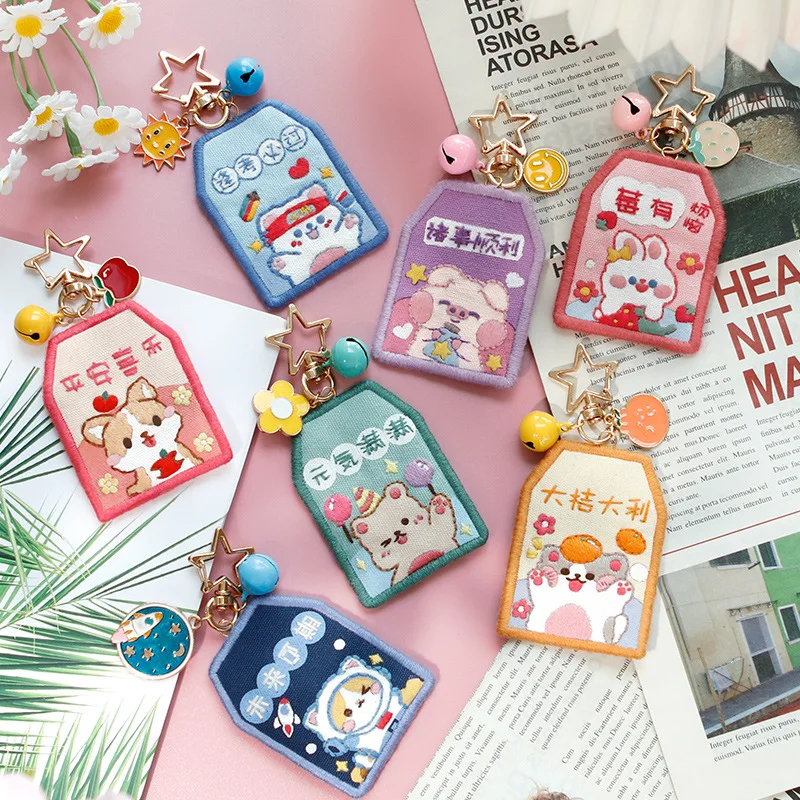 Omamori Cross Stitch Kits Peace Diy Embroidery Keychain Handmade Protective Talisman Needlework Stitching Accessories Gift