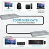 Extensor KVM HDMI de 200M, transmisor Ethernet por interruptor de red, compatible con teclado de ratón, sobre IP/TCP CAT5e/6 1080P 3