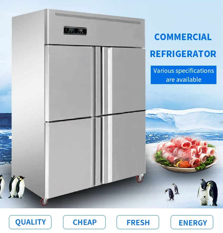 Commercial Refrigeration Equipment Static Cooling 860L Refrigerated Freezer Electric Refrigerator Freezer