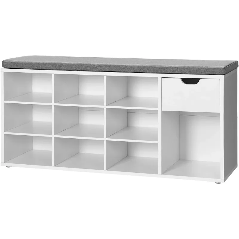 Modern white wood storage shoe cabinet