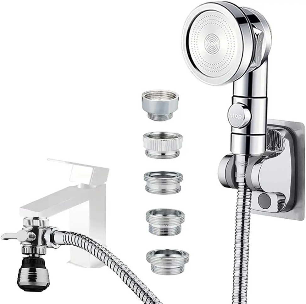 

Sink Faucet Sprayer Attachment with 59" Hose, 4 Modes Shower Head for Bathroom Kitchen Pet Washing