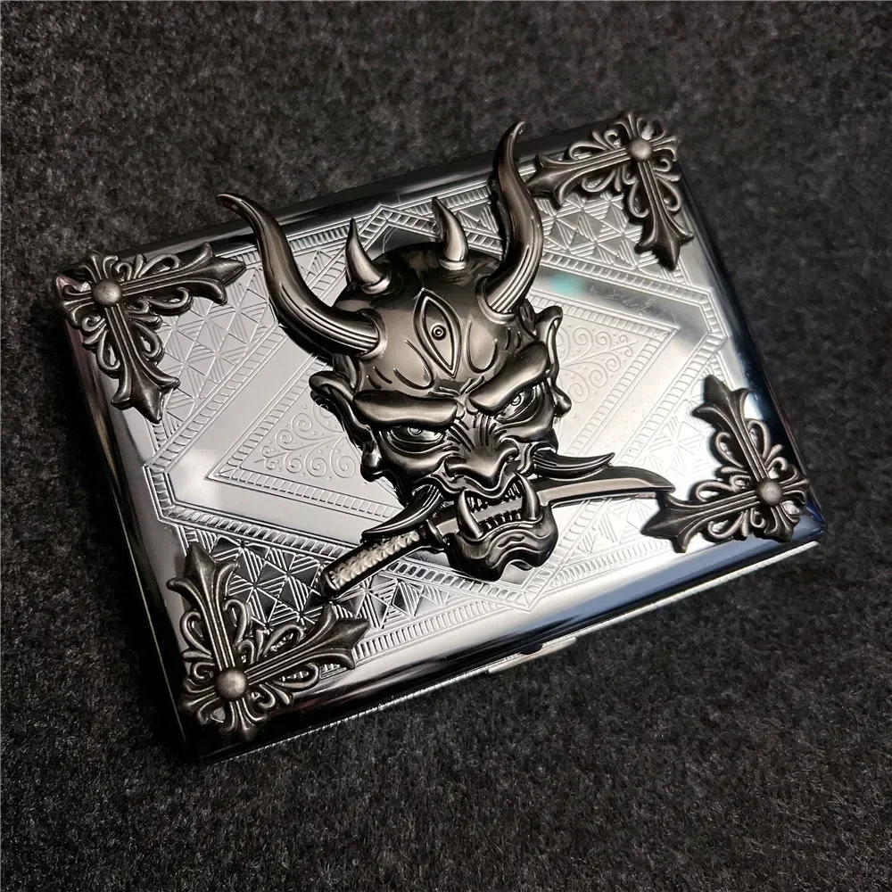 3D Steel Cigarette Stainless Storage Box Japanese Ghosts Devils Pattern Smoking Accessories Gadgets for Men Gift