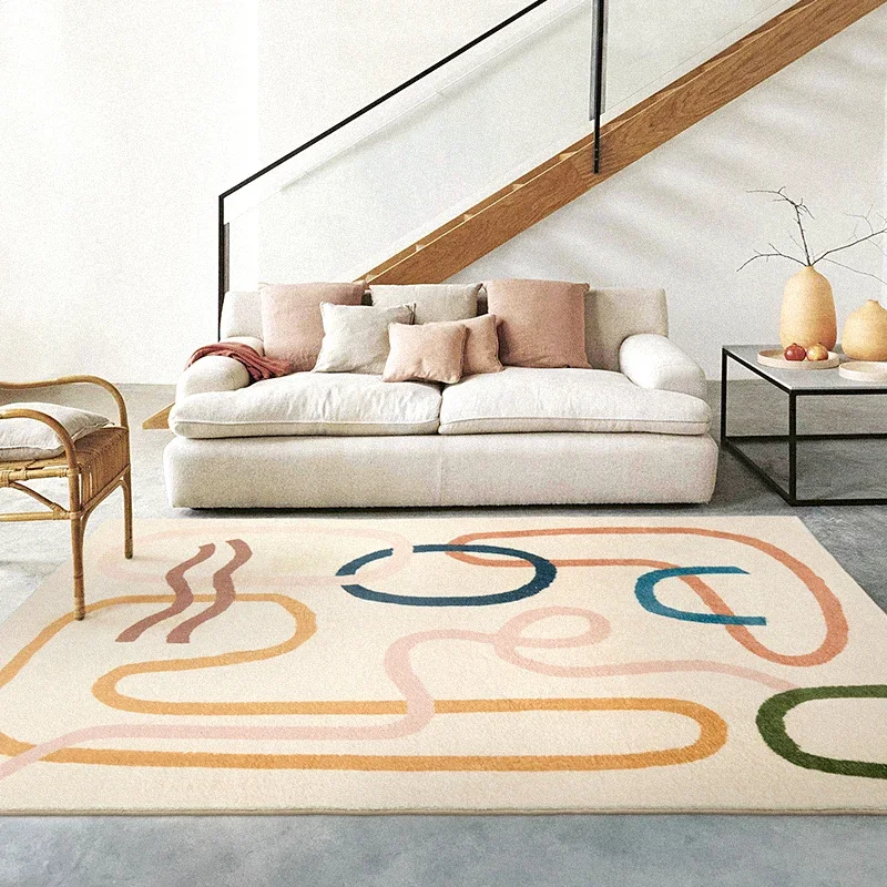 Nordic Style Living Room Decoration Plush Carpet Modern Simplicity Rugs for Bedroom Retro Large Area Floor Mat Home Lounge Rug