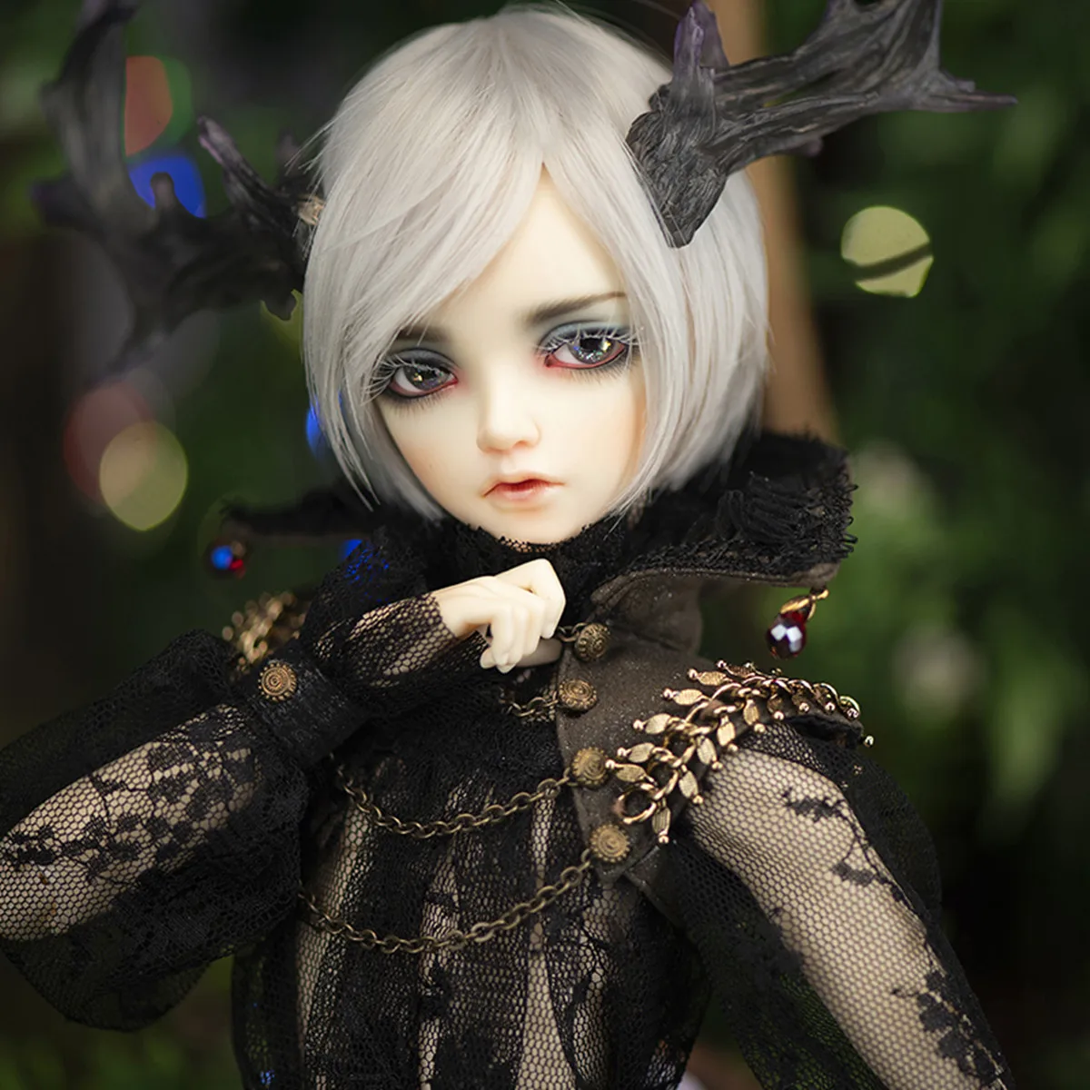 

New 42cm bjd sd doll fawn spot FL minibee Altis 4pt male doll makeup animal shaped resin joint human with horns