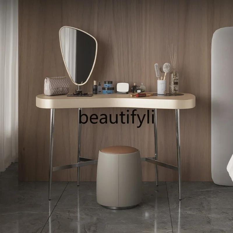 Premium dressing table minimalist with mirror makeup table bay window special-shaped small desk