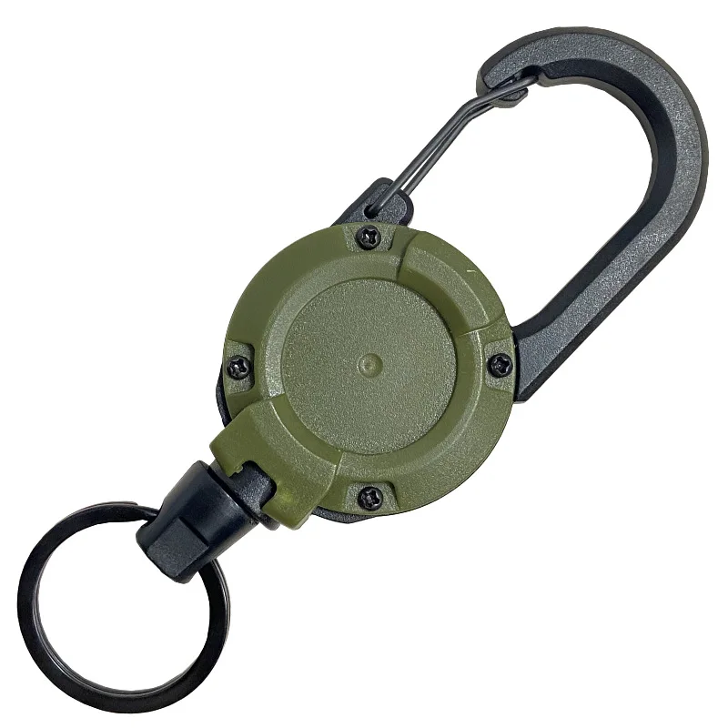 6 Stück/1 Stück Outdoor U-förmiger einziehbarer Schlüsselanhänger, robuste Kletterschnalle, einziehbarer Ausweisclip, Schlüsselanhänger, Angelschnalle