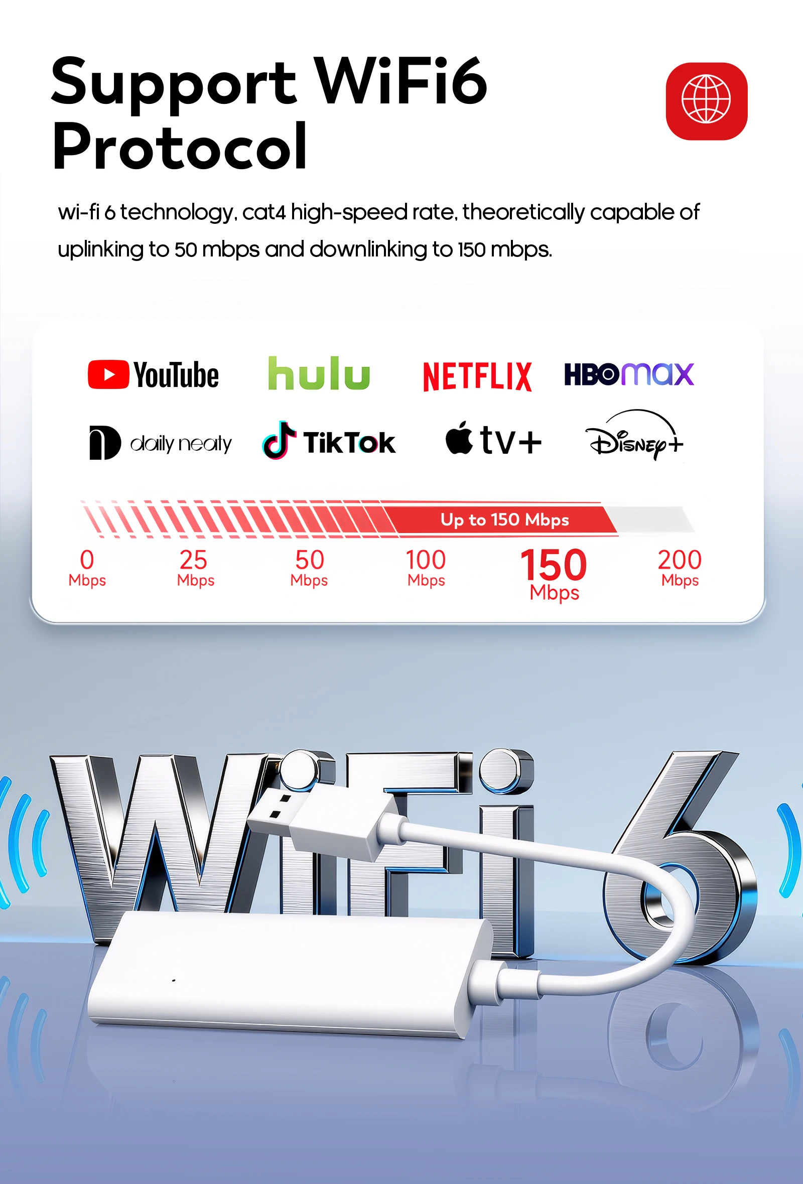 Mobile WIFI Router 150Mbps Wireless Pocket Wi-Fi 6 MiFi Modem with Cloud Card Supports 8 Connected Devices Hotspot Data Terminal