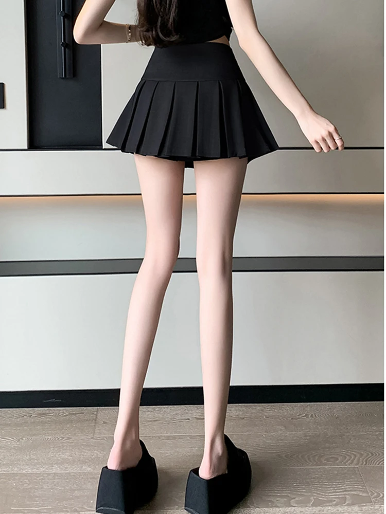 Preppy Style Summer Irregular Pleated Short Skirt For Women 2024 High Waist Casual School Sweet Mini Skirts With Ruffles