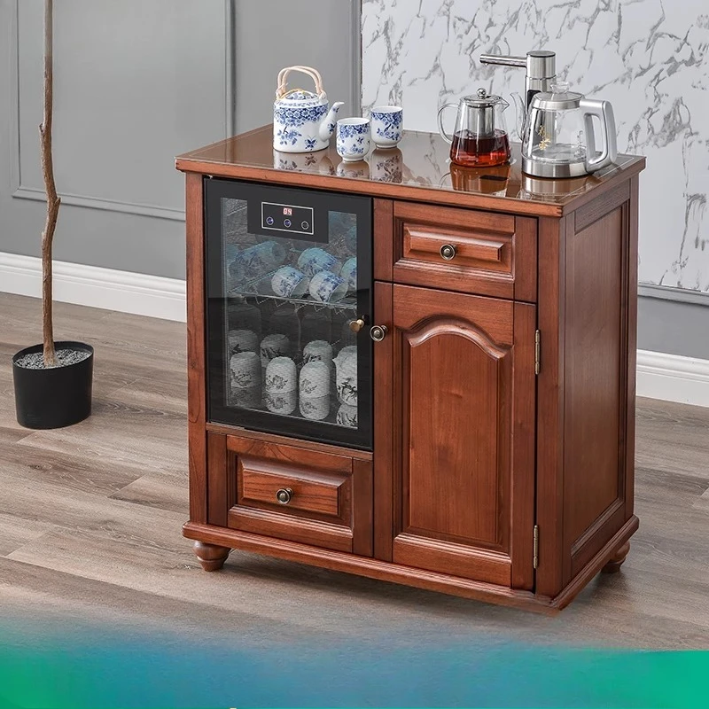 

household living room automatic intelligent solid wood water dispenser with disinfection integrated cabinet new Chinese high-end