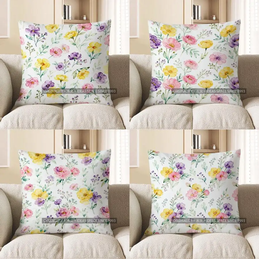 

Красочный цветочный акварельный узор, наволочка с рисунком, чехол для подушки, подходит для дивана, спальни, автомобиля, наволочка