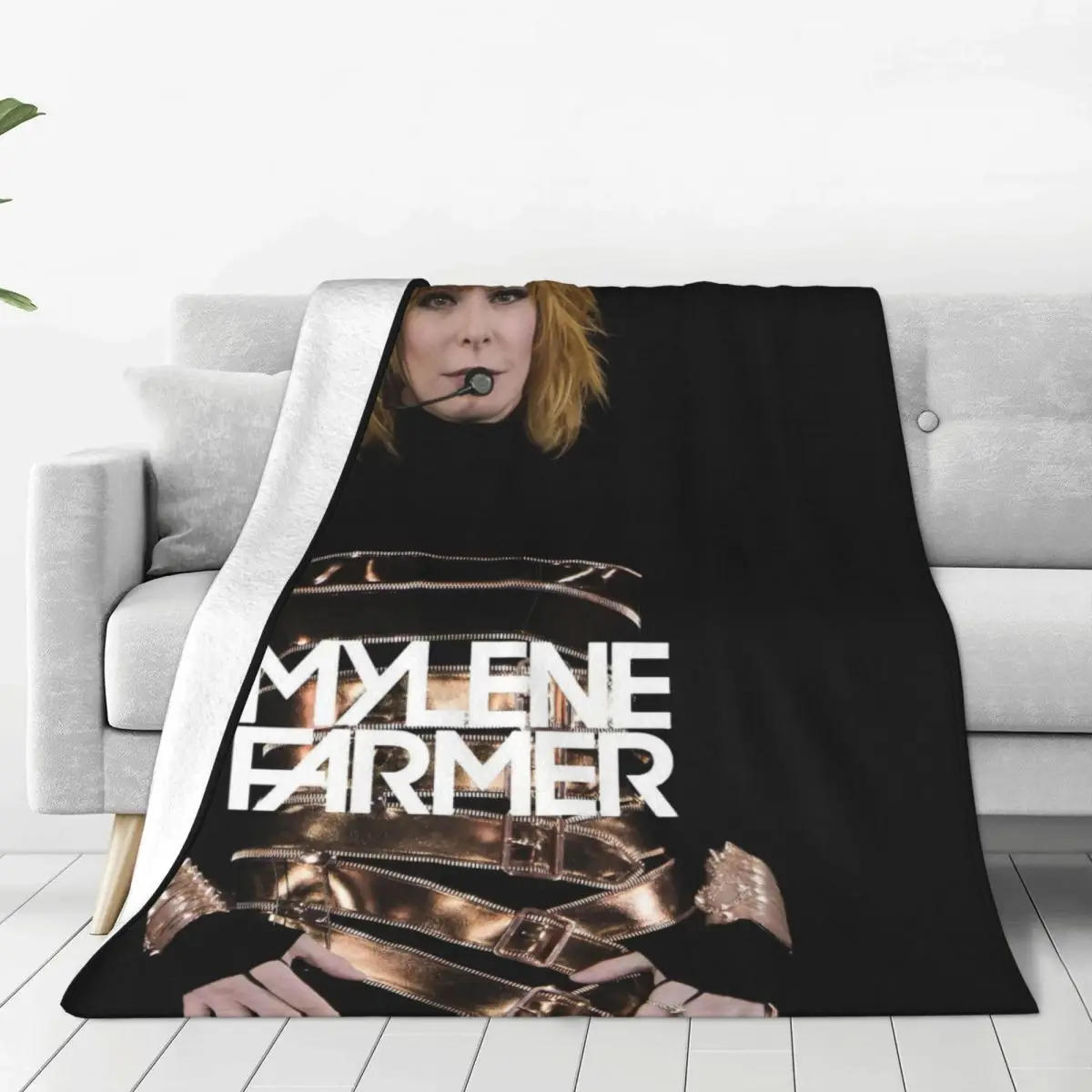 Custom Mylene Farmer Blanket 3D Print Soft Flannel Fleece Warm French Singer Throw Blankets for Office Bed Couch Bedspreads