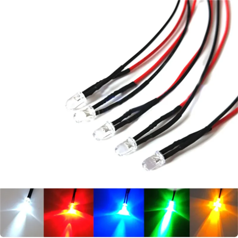 10PCS DC 12V diodi LED Pre cablati 3/510mm lampadina lampadina diodi emettitori precablati decorazione della casa Retrofit per auto Multi colori