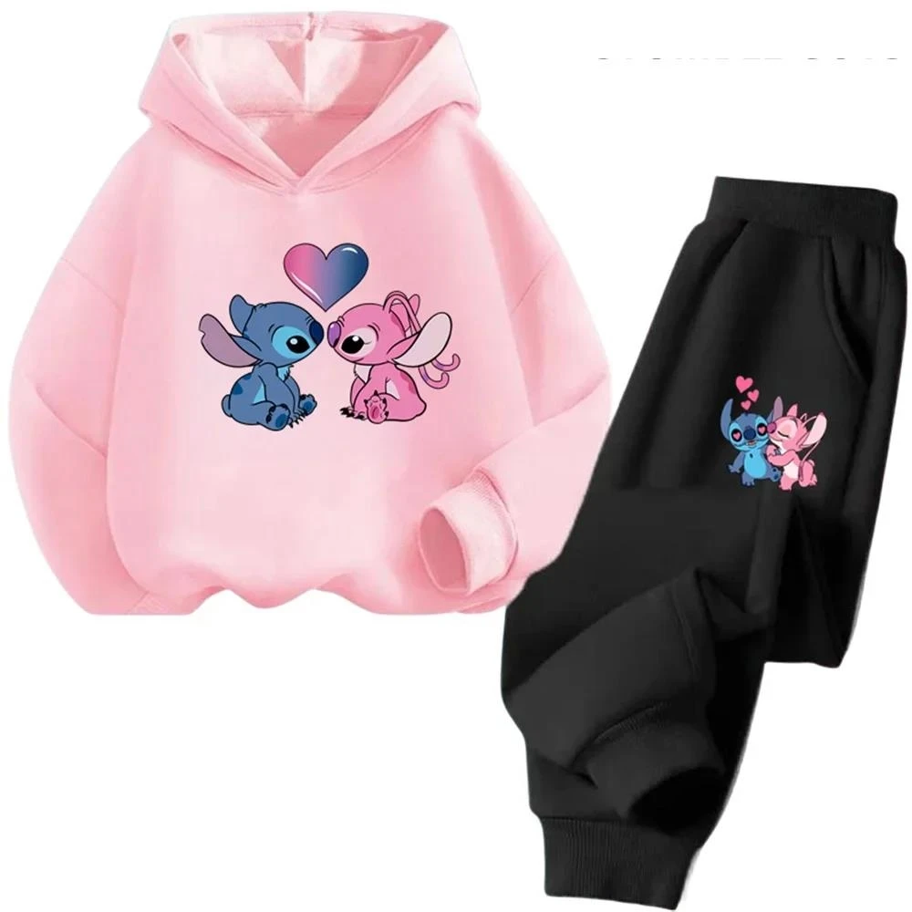 Kids Stitch Hoodies Spring Autumn Fashion Children Pullover Long Sleeves Trucksuit Sweatshirts Printing Boys Girls Stitch Tops