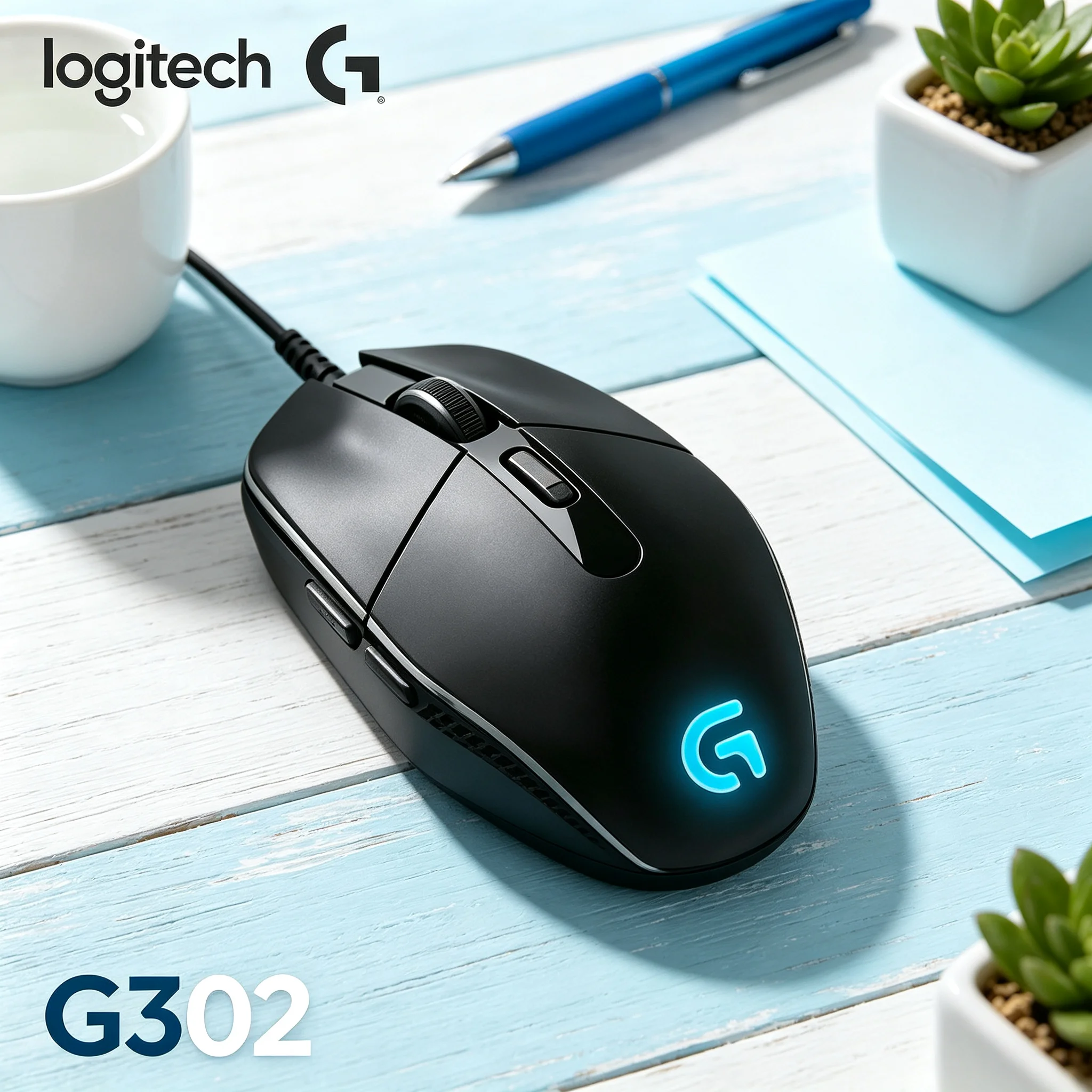 Logitech G302 Gaming Mouse Wired USB Plug‑and‑Play RGB 6 Macro Buttons Gaming Mice for CS2 Valorant PUBG LOL PC Gaming