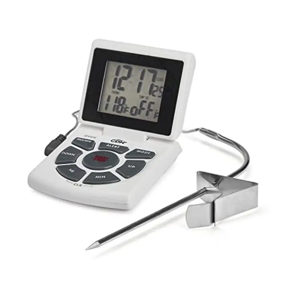 

Digital Probe Cooking, Cooling Thermometer, Smoker Oven Grill Candy Deep Frying, Multifunctional Thermometer Timer Clock with L