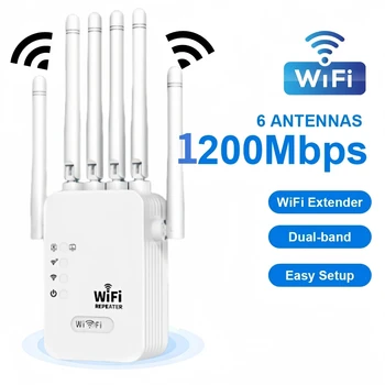 מחזיק אות חוזר אלחוטי WIFI במהירות 1200Mbps, מגבר אות WiFi דו תדרים 2.4GHz/5GHz לבית ולמשרד קטן