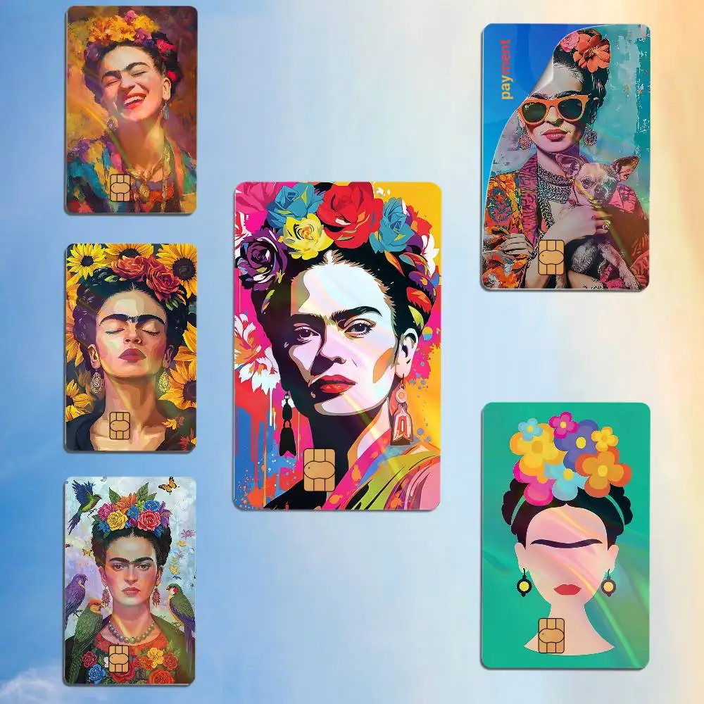 

Art Perfect F-Frida Kahlo Laser luster Bank Credit Cards Bus Pass Stickers Cool Decoration Waterproof 4PCS Card Protective Film
