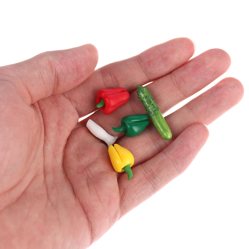 5Pcs/set Dollhouse Miniature Vegetables Toys Model 1/12 Mini Simulation Doll House Kitchen Food Play Accessories Toys