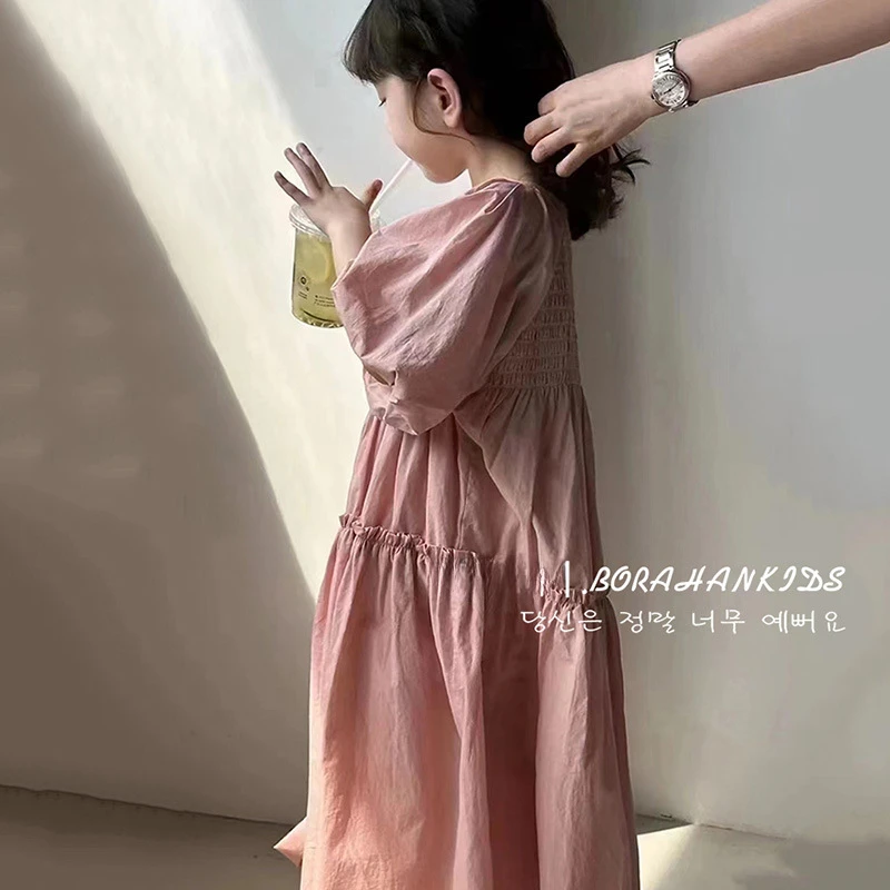 

Baby Girl Dress Girls Puffy Sleeve Dress 2024 Summer New Style Children Princess Dress Little Girl Fairy Fashion Dresses