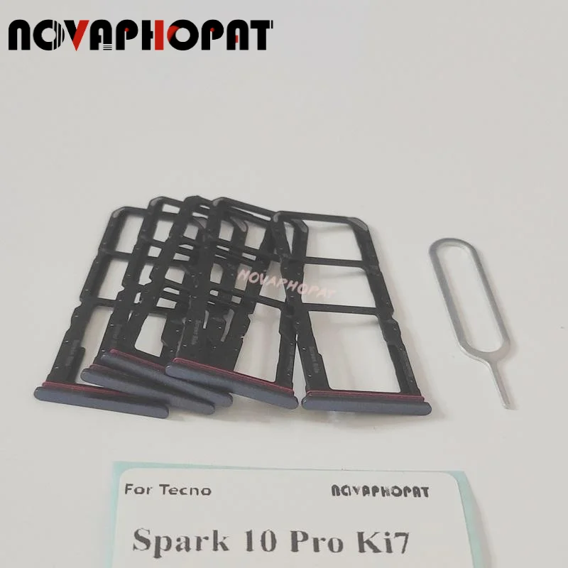 

Novaphopat Brand New SIM Card Tray For Tecno Spark 10 Pro KI7 Sim Holder Slot Adapter Reader Pin