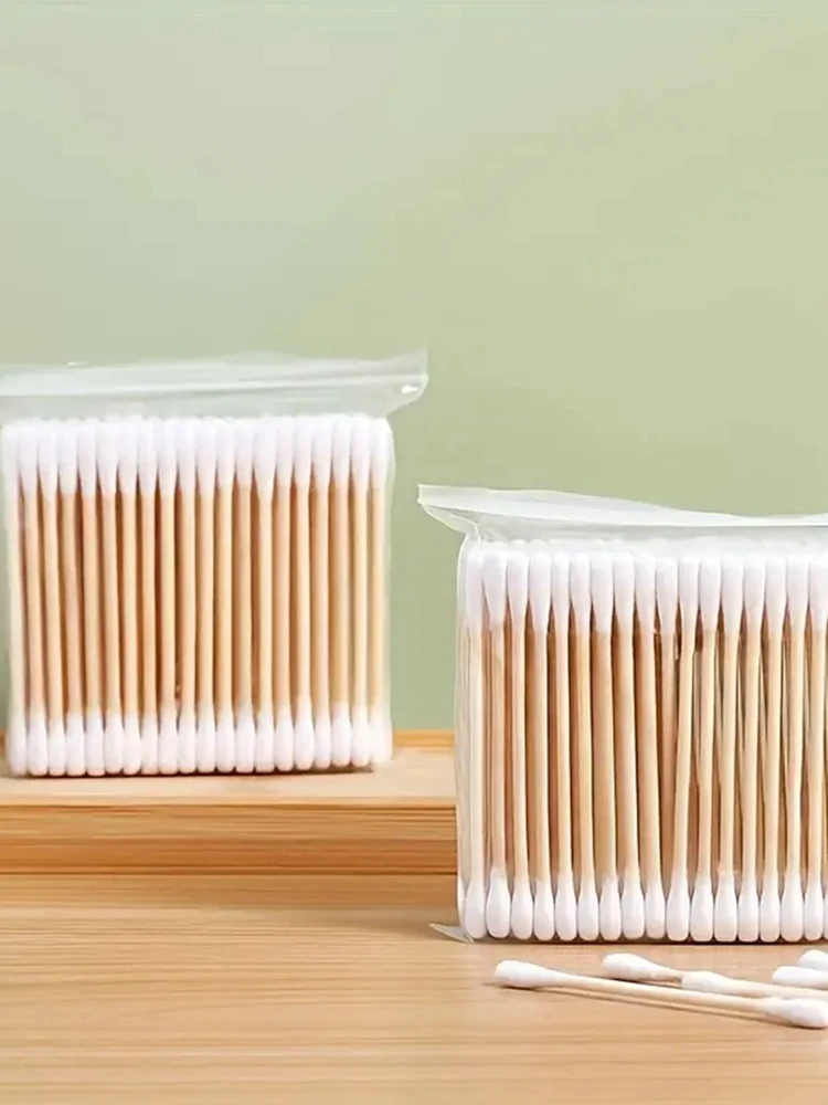 1000 قطعة من مسحات القطن برأسين - أطراف فائقة النعومة وخالية من الوبر |   متعددة الأغراض للمكياج والمزيل والعناية بالأذن والتنظيف المنزلي