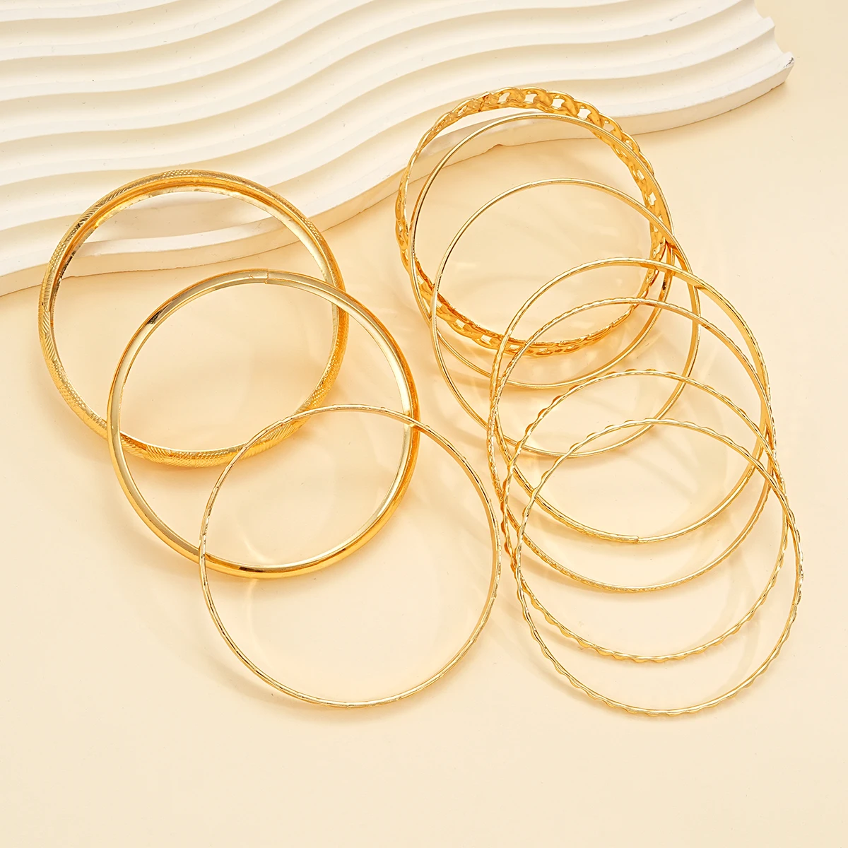 10 Pcs Punk Trendy Multilayer Bracelets Set for Women Elegant Delicate Twist Sparkling Adjustable Bangles Jewelry Couples Gifts image 2