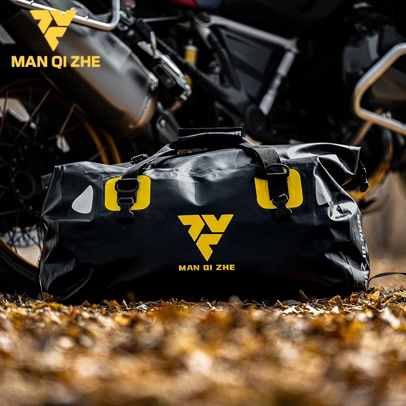 Motorcycle Travel Rear Bag 40L Large Capacity PVC Material Waterproof Wear-resistant Riding Equipment Locomotive Luggage Bag