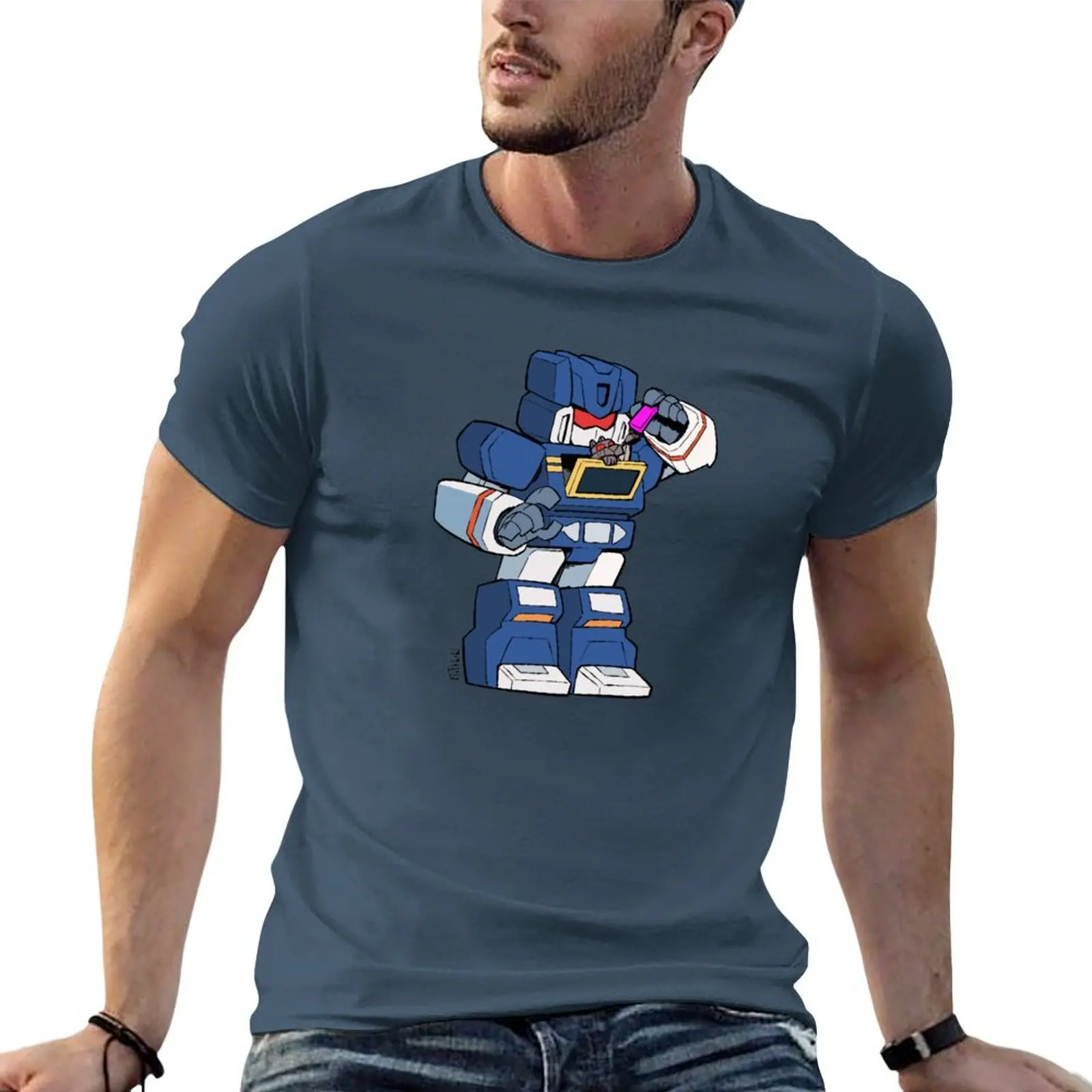 Soundwave and Kitty T-shirt funnys cute tops Blouse anime clothes Short sleeve tee men