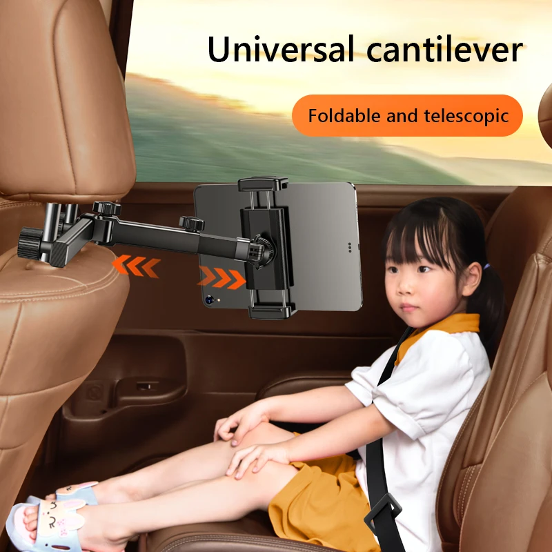 Car Tablet Holder 360 Rotation Headrest Tablet Mount Stretchable Arm Back Seat Headrest Bracket for iPad/Samsung Tab
