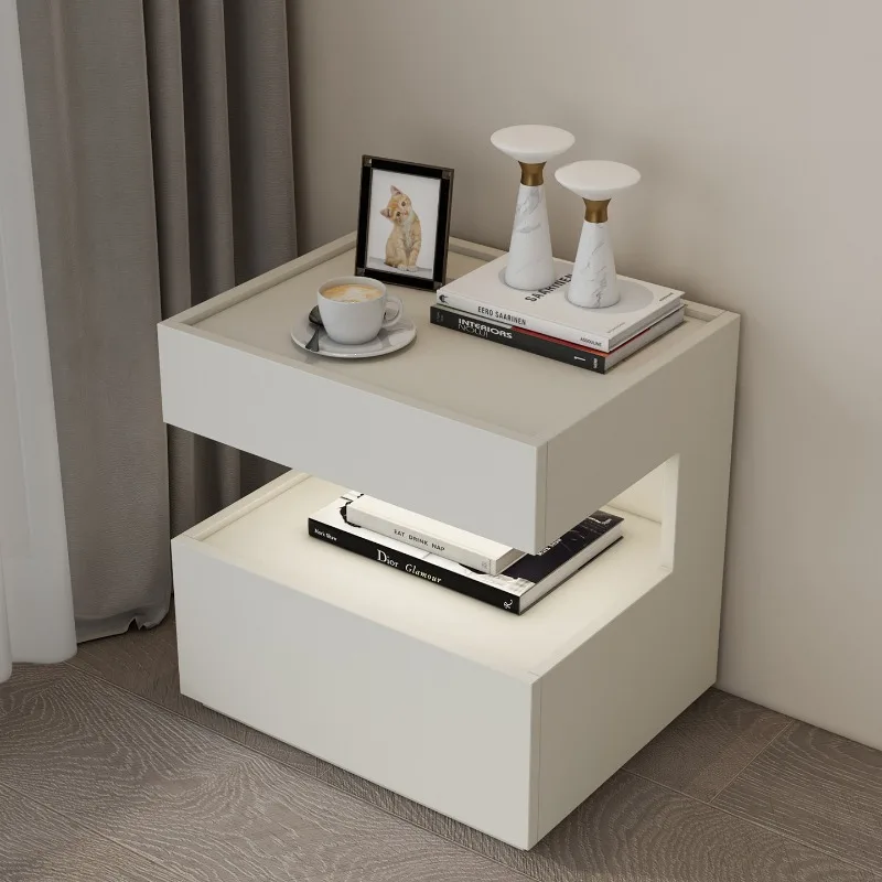 White Bedroom Nightstand Coffee Cabinets Librero Modern Organizer Wood Bedside Table Drawers Mesitas De Noche Home Furniture